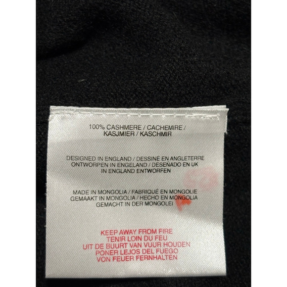 Women's Jumper Black Grey SKI Cashmere Crew Neck Sweater Size 2 - Picture 4 of 7